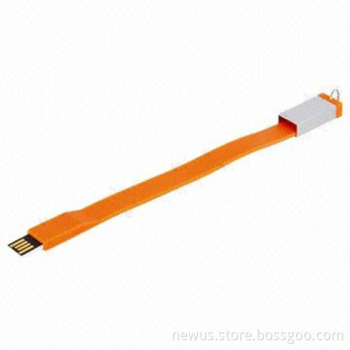 Promotional Bracelet USB Flash Drive, Made of Silicone and Metal